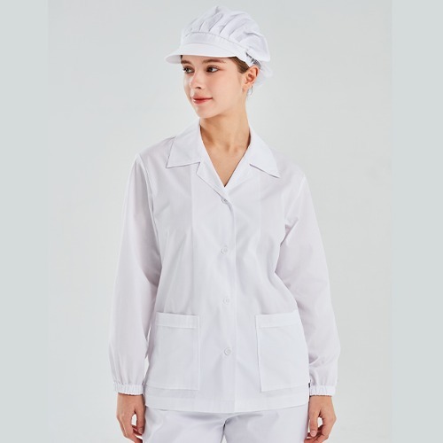 남여 일반 카라형 얇은 긴팔 위생복 식품공장 위생 미화 셔츠 작업복 청소복